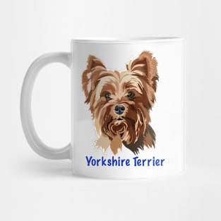 Yorkshire Terrier Vector Style Cartoon Portrait Mug